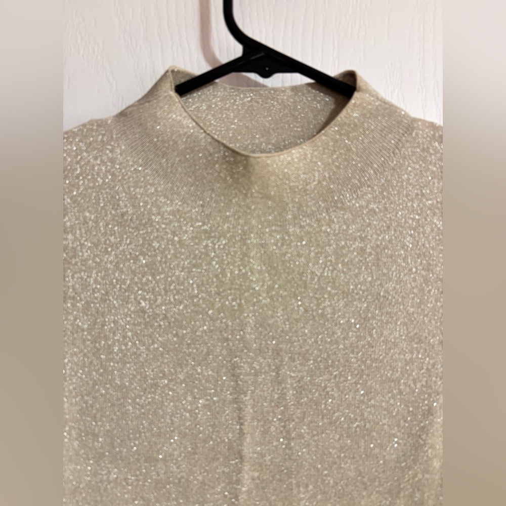 COS Cropped Knitted Shiny Cream High Neckline Sleeveless Top Size XS - Picture 6 of 13